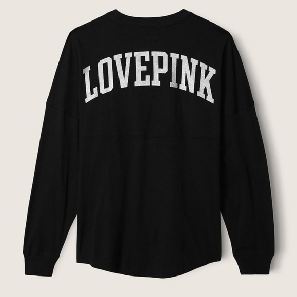 VICTORIA SECRET PINK BLACK VARSITY LONG SLEEVE CREW TEE & LEGGING GIFT SET - Picture 5 of 5